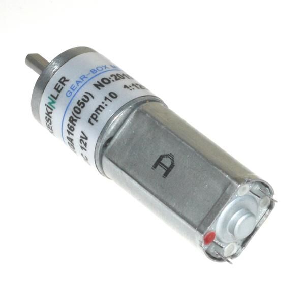 KGA16 12V 10Rpm 16mm 1:1292 Redüktörlü Dc Motor