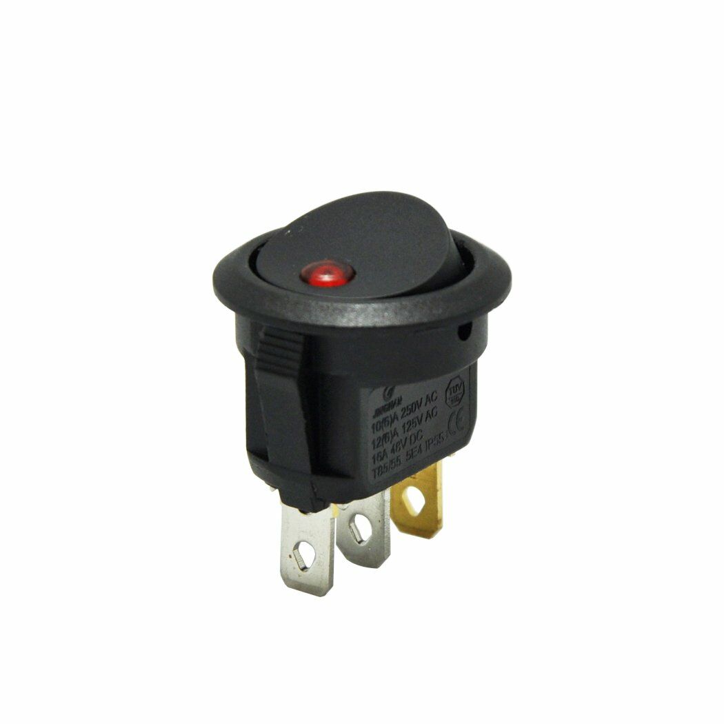 Yuvarlak Anahtar Nokta Işıklı 220V On-Off - Kırmızı 3P
