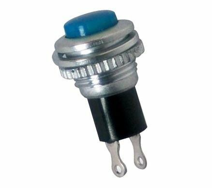 Küçük Metal Push Buton - Mavi