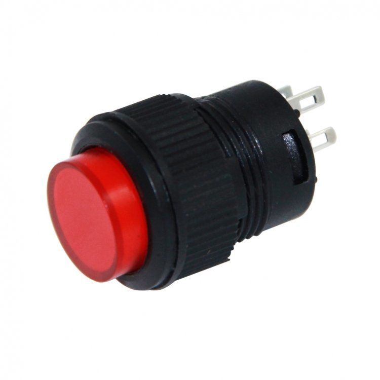 Plastik Ledli Buton 16MM  - Kırmızı (Yaylı)