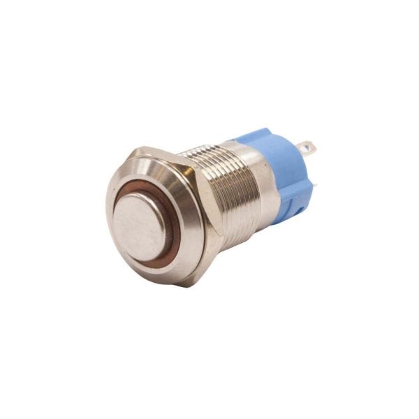 12A-G1-E 12mm Çıkık Yaylı Işıklı Metal Buton - Sarı