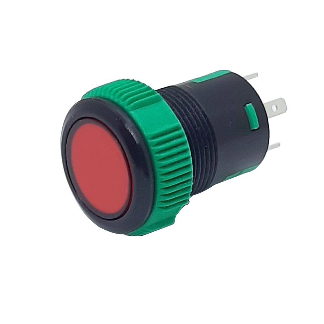 Plastik Ledli Buton Kırmızı 19MM (Yaylı)