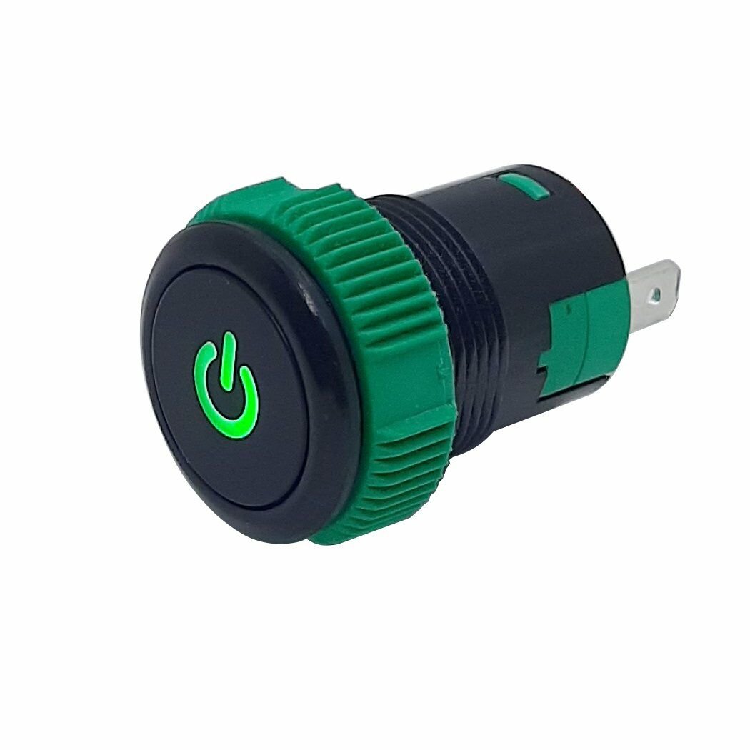 Plastik Ledli Buton Yeşil 19MM (Kalıcı)