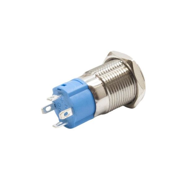 12A-P1Z-C 12mm Düz Anahtarlı Işıklı Power Metal Buton - Sarı