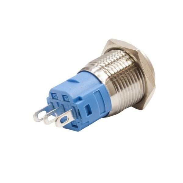16A-P1 16mm Düz Yaylı Metal Buton