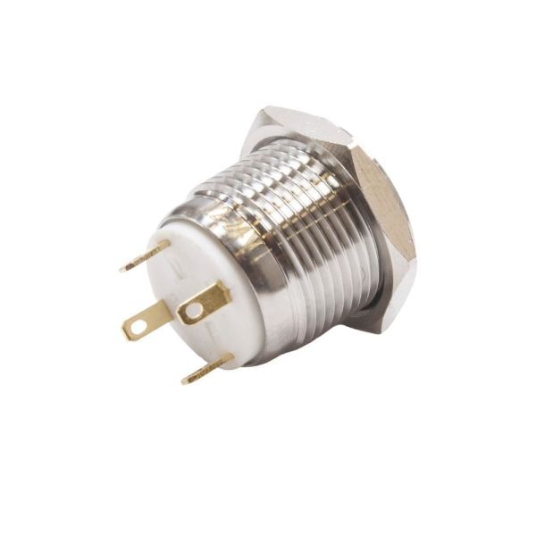 16H-G1-E 16mm Çıkık Yaylı Işıklı Metal Buton - Sarı