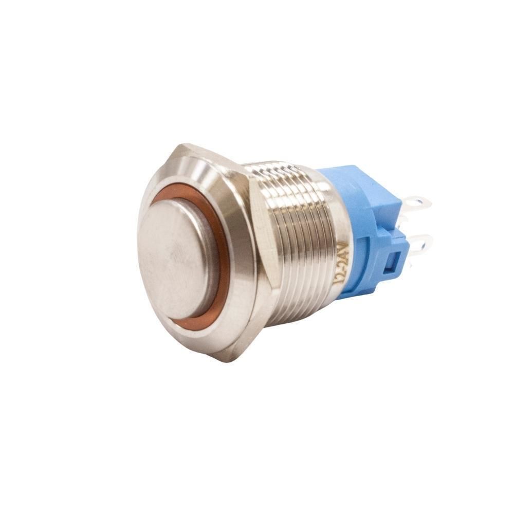 19A-G1Z-E 19mm Çıkık Anahtarlı Işıklı Metal Buton - Sarı