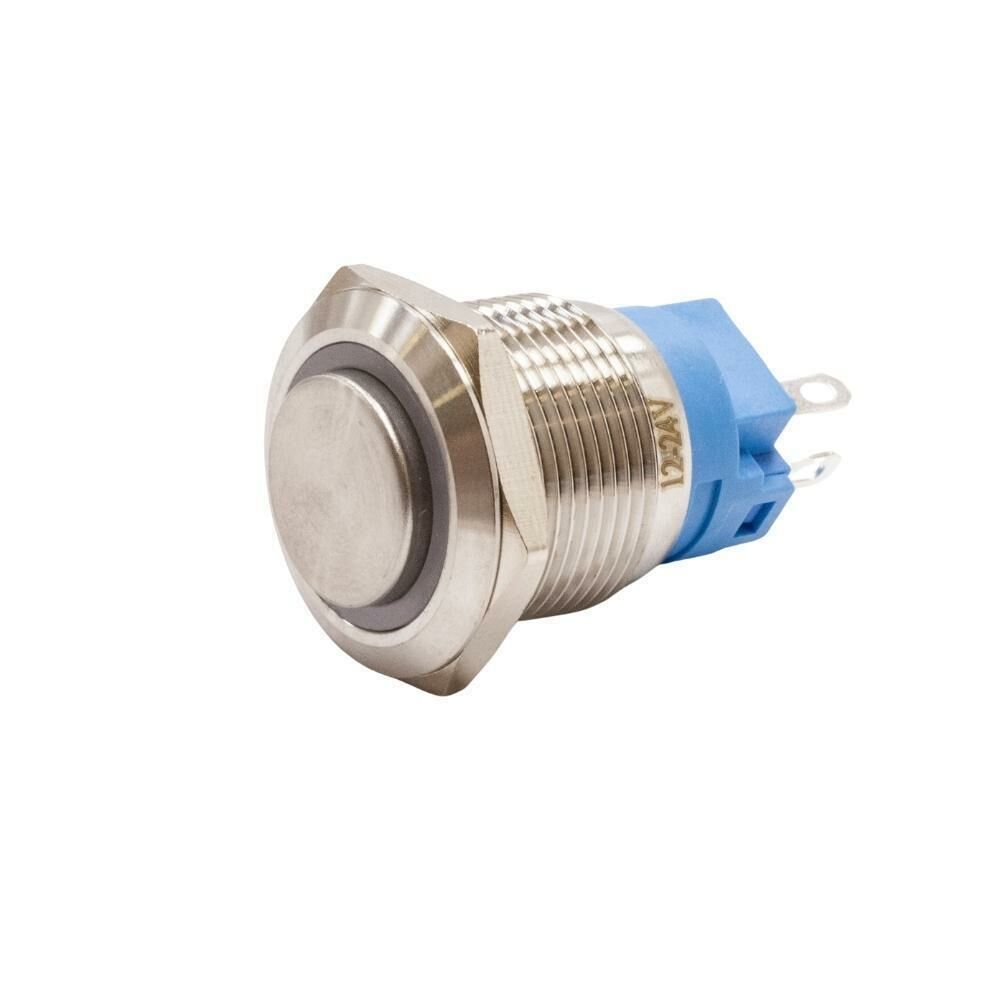 19A-G1Z-E 19mm Çıkık Anahtarlı Işıklı Metal Buton - Beyaz