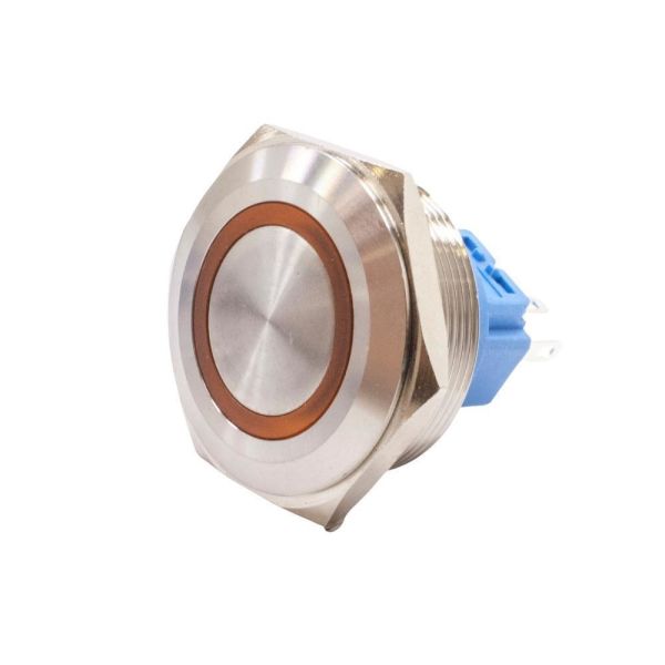 30B-P1Z-E 30mm Düz Anahtarlı Işıklı Metal Buton - Sarı