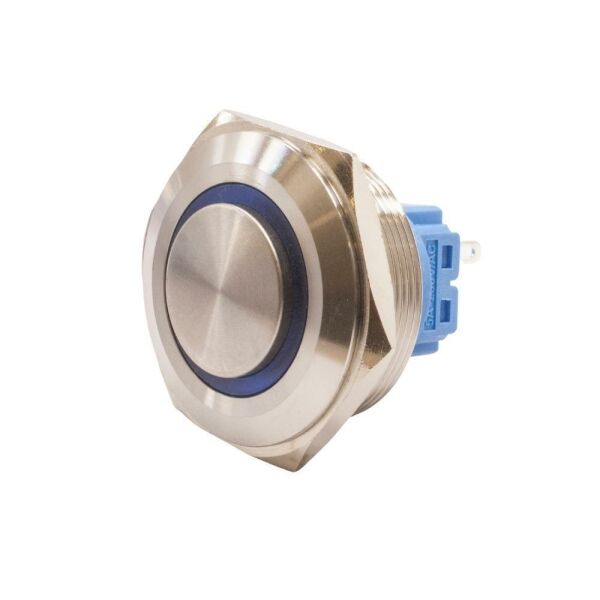 30B-G1Z-E 30mm Çıkık Anahtarlı Işıklı Metal Buton - Mavi