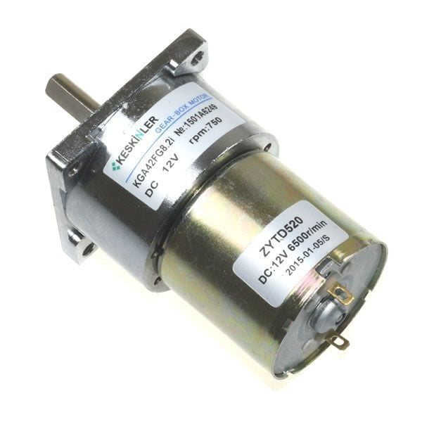 KGA42 12V 750Rpm 42mm Redüktörlü Flanşlı Kısa Dc Motor