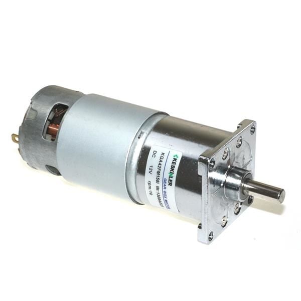 KGA42 12V 10Rpm 42mm Redüktörlü Flanşlı Uzun Dc Motor