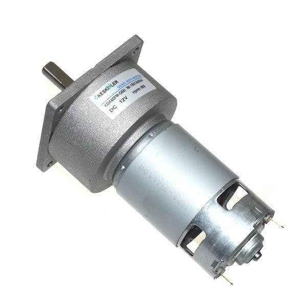 KGA60 12V 60Rpm 60mm Redüktörlü Flanşlı Dc Motor