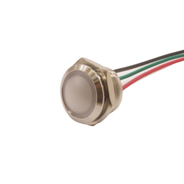 16L-P1/RGY- 16mm 12-24V Kablolu Metal Sinyal Lambası - 3 Renk Katot