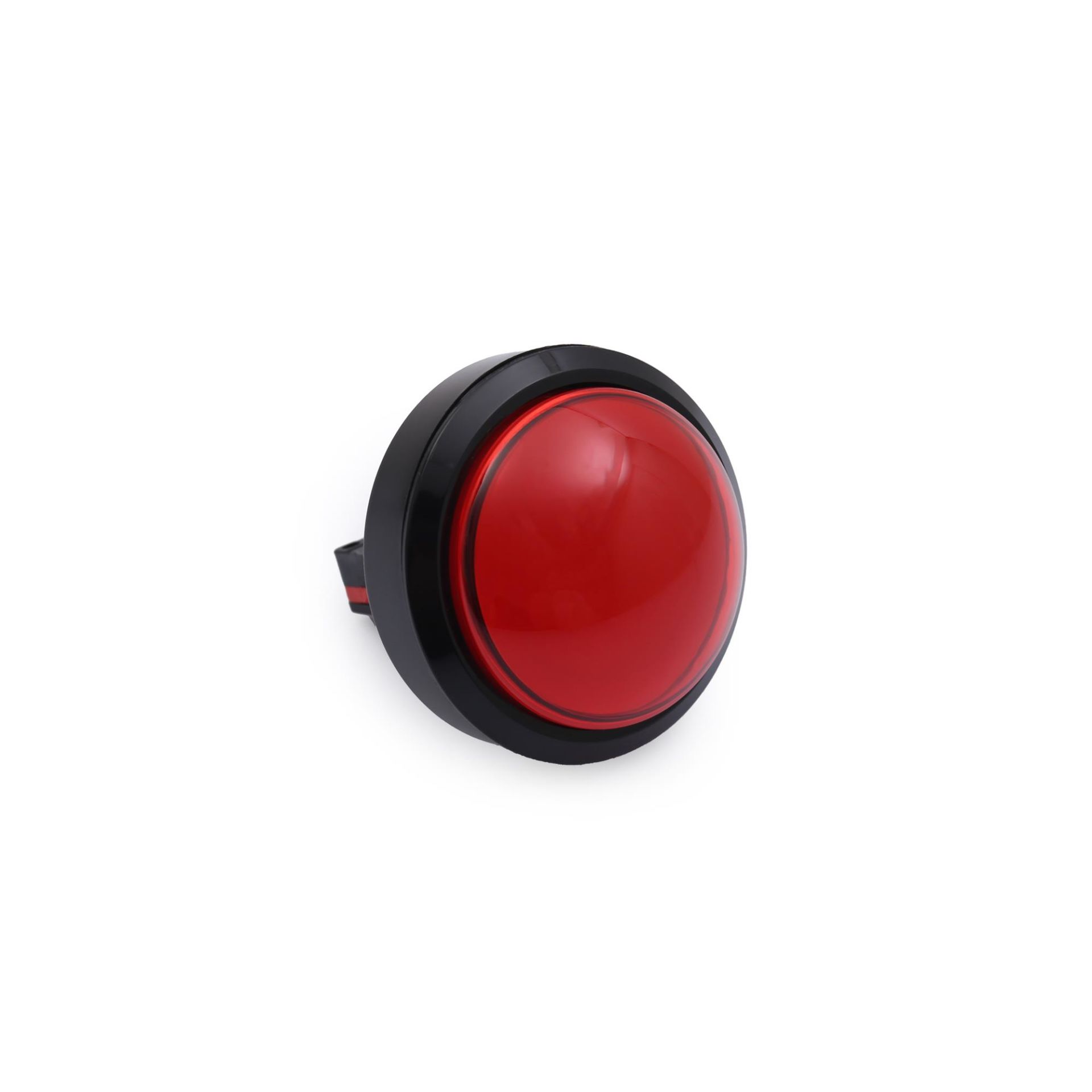 60MM 12V Işıklı Oyun Makina Buton Bombeli Yuvarlak - Kırmızı