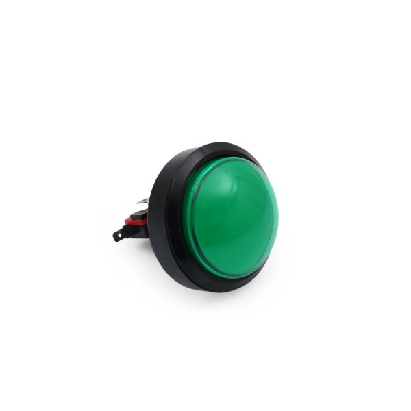 60MM 12V Işıklı Oyun Makina Buton Bombeli Yuvarlak - Yeşil