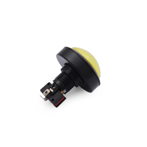60MM 12V Işıklı Oyun Makina Buton Bombeli Yuvarlak - Sarı