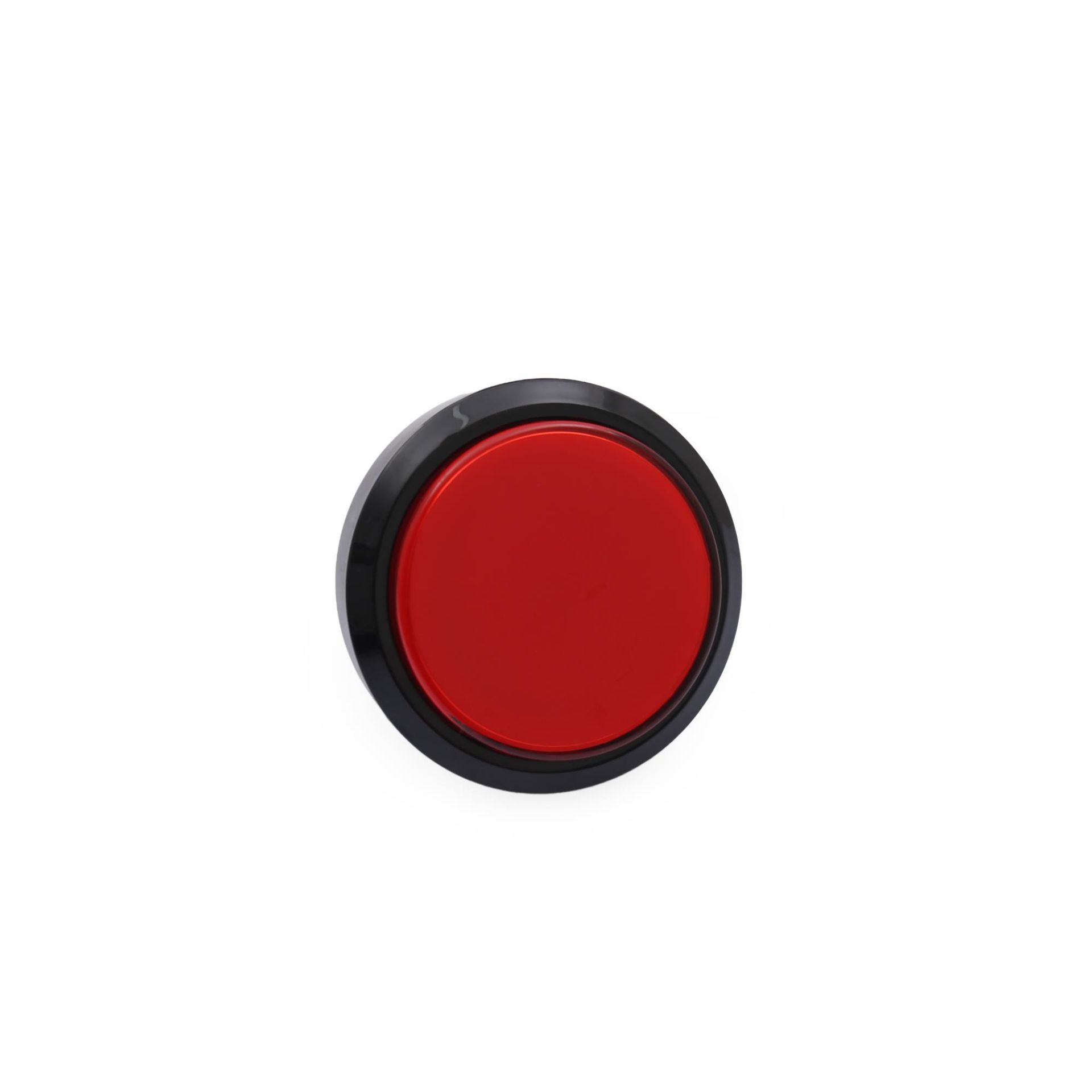 60MM 12V Işıklı Oyun Makina Buton Düz Yuvarlak - Kırmızı