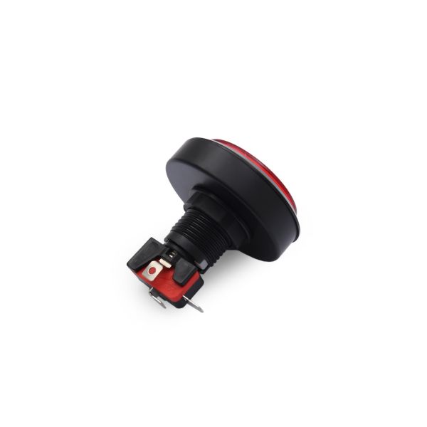 60MM 12V Işıklı Oyun Makina Buton Düz Yuvarlak - Kırmızı
