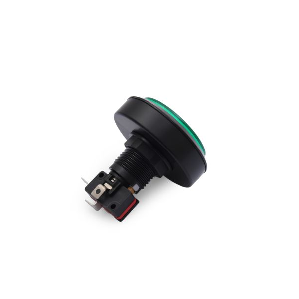60MM 12V Işıklı Oyun Makina Buton Düz Yuvarlak - Yeşil