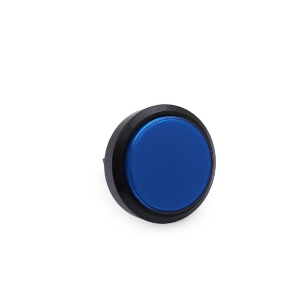 60MM 12V Işıklı Oyun Makina Buton Düz Yuvarlak - Mavi