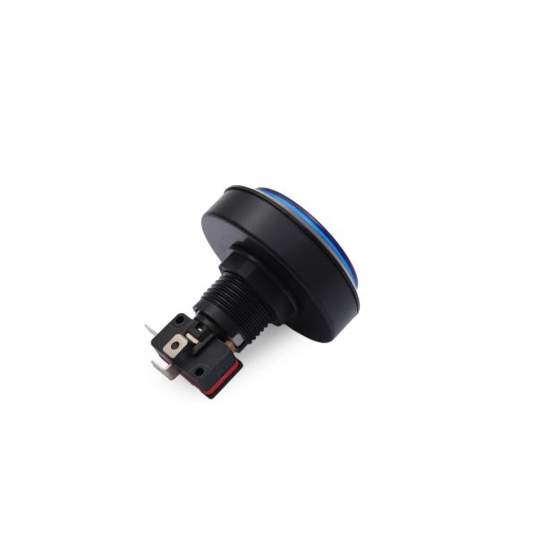 60MM 12V Işıklı Oyun Makina Buton Düz Yuvarlak - Mavi