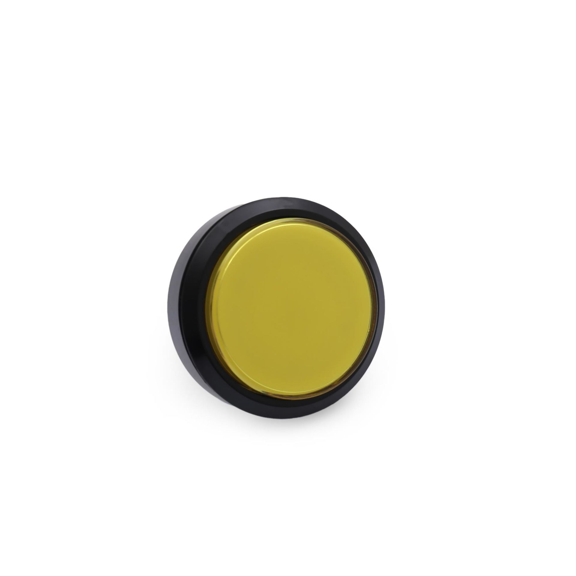 60MM 12V Işıklı Oyun Makina Buton Düz Yuvarlak - Sarı