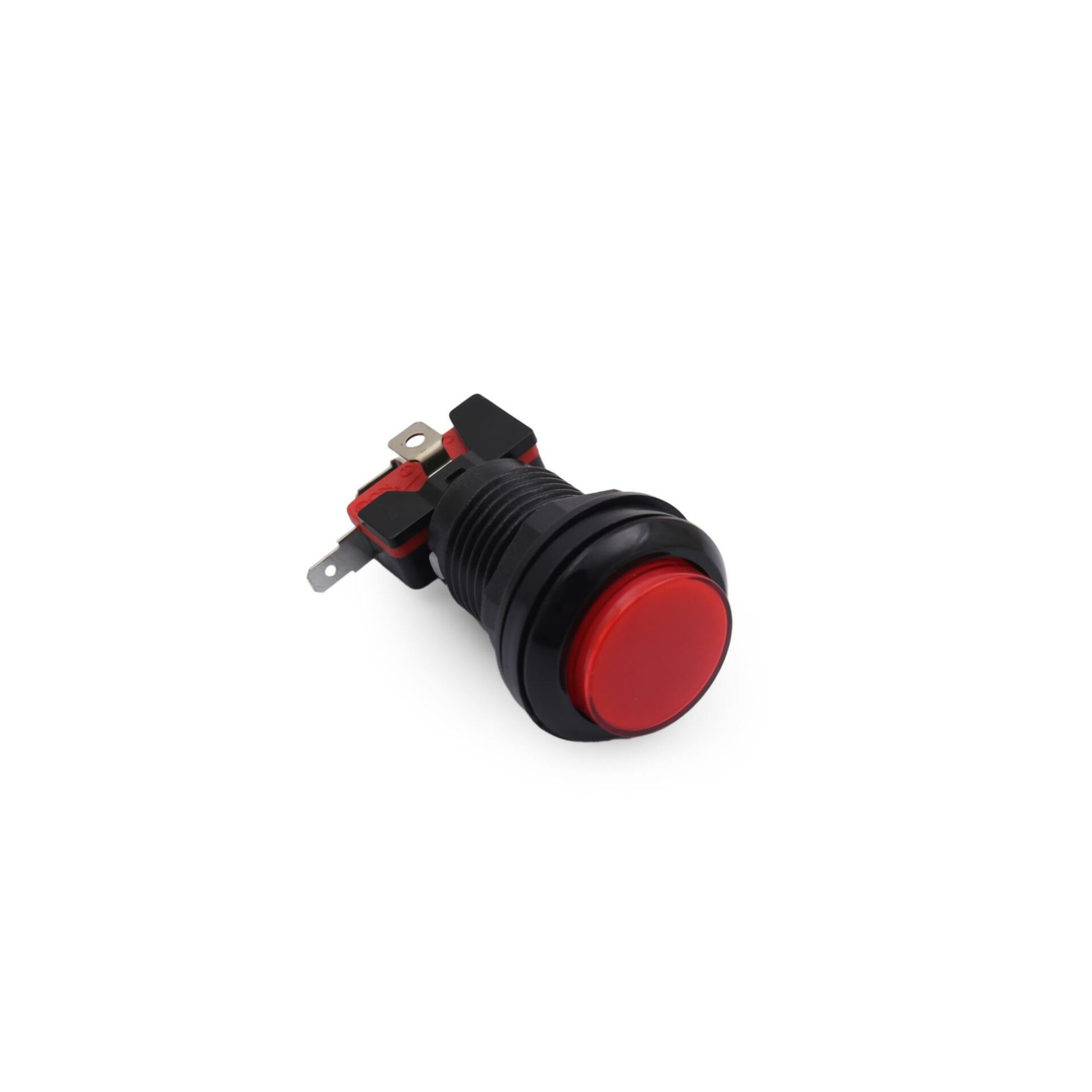 33MM 12V Işıklı Oyun Makina Buton Düz - Kırmızı