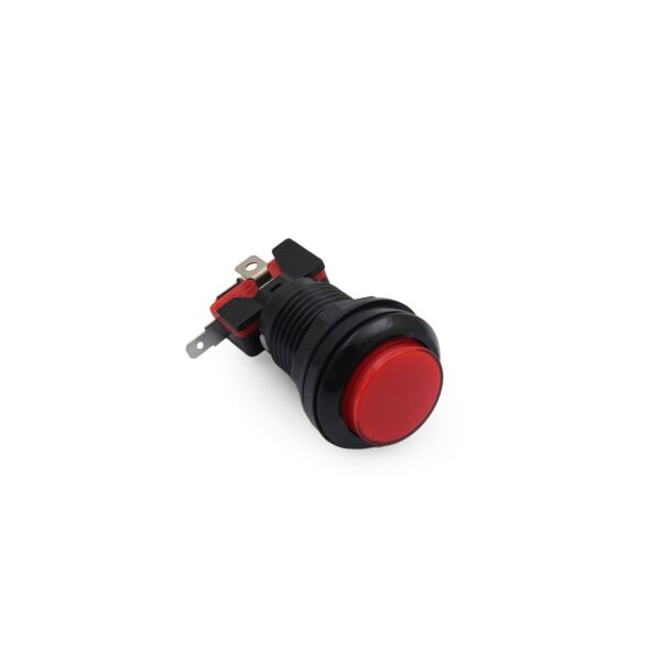 33MM 12V Işıklı Oyun Makina Buton Düz - Kırmızı