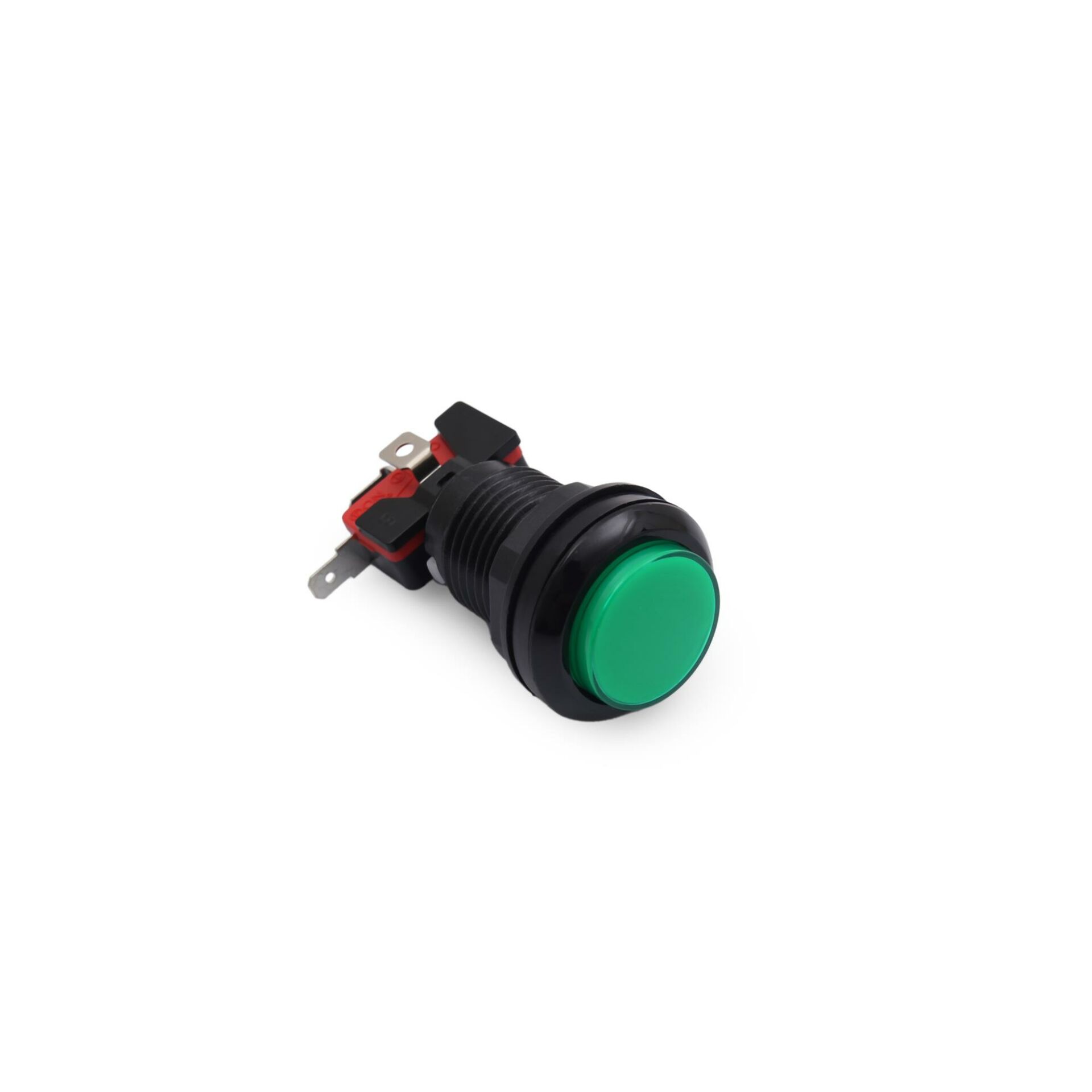 33MM 12V Işıklı Oyun Makina Buton Düz - Yeşil