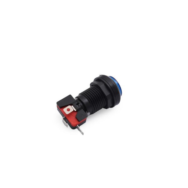 33MM 12V Işıklı Oyun Makina Buton Düz - Mavi