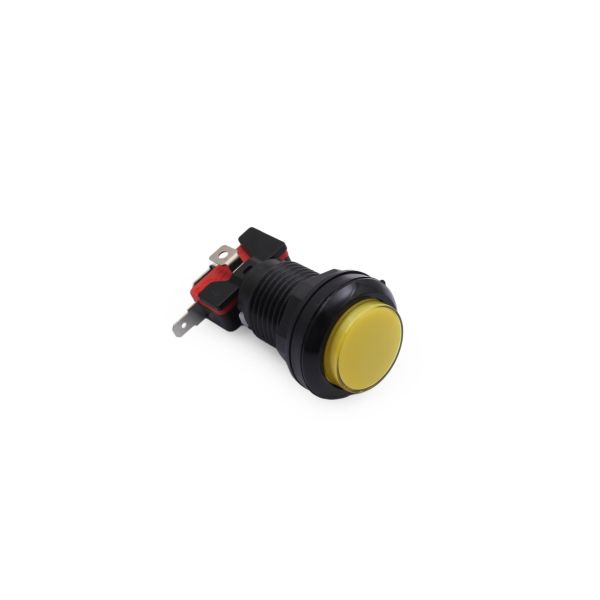33MM 12V Işıklı Oyun Makina Buton Düz - Sarı