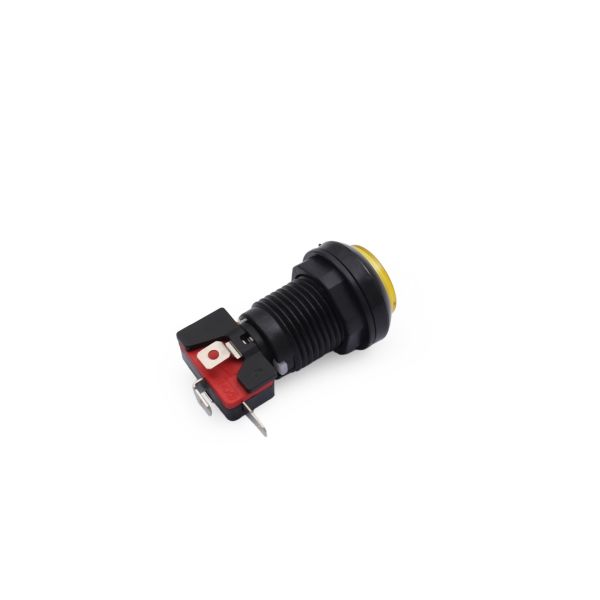 33MM 12V Işıklı Oyun Makina Buton Düz - Sarı
