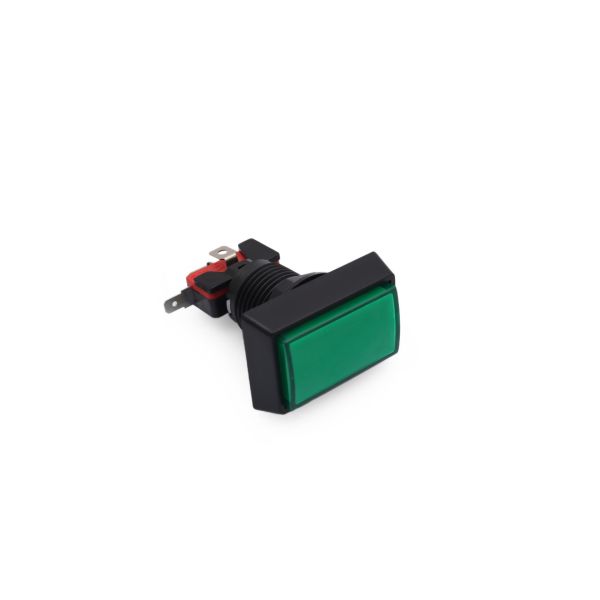 50X33MM 12V Işıklı Oyun Makina Buton Dikdörtgen - Yeşil