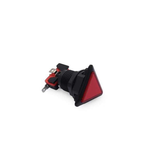 40MM 12V Işıklı Oyun Makina Buton Üçgen - Kırmızı