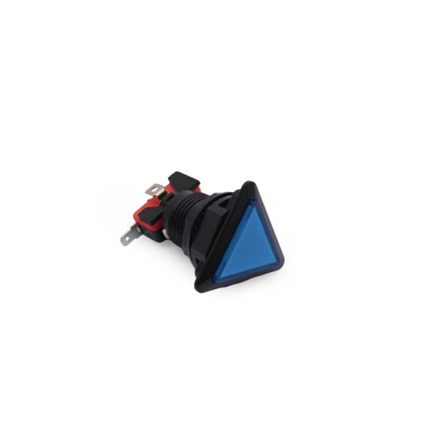 40MM 12V Işıklı Oyun Makina Buton Üçgen - Mavi