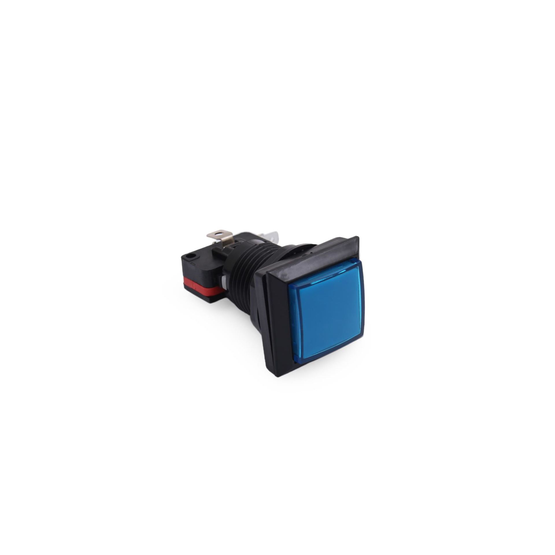 33MM 12V Işıklı Oyun Makina Buton Kare - Mavi