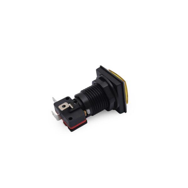 33MM 12V Işıklı Oyun Makina Buton Kare - Sarı