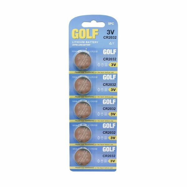 GOLF CR2032 3V Düğme Pil 5'li Paket