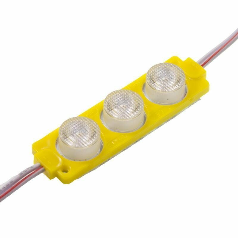3W Mercekli Modül 3'lü Led - Sarı 12V