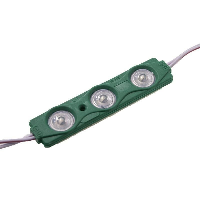 3'lü Mercekli Modül Led - Yeşil 12V 1.2W