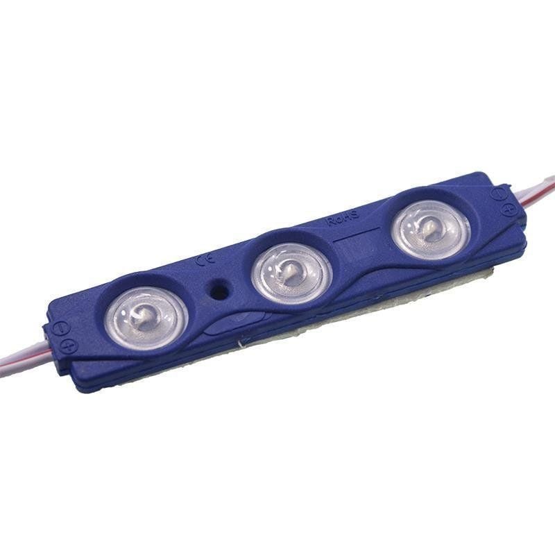3'lü Mercekli Modül Led - Mavi 12V 1.2W