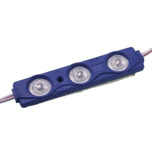 3'lü Mercekli Modül Led - Mavi 12V 1.2W