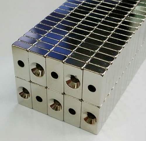 16x8x5 Neodyum Dikdörtgen Delikli Mıknatıs Süper Güçlü Magnet