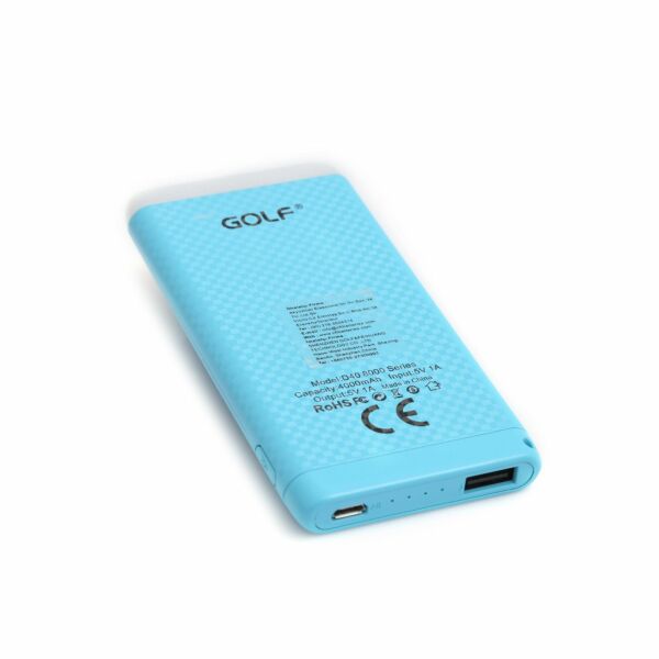 Golf Powerbank 4000 mAh Mavi (Led Işıklı)